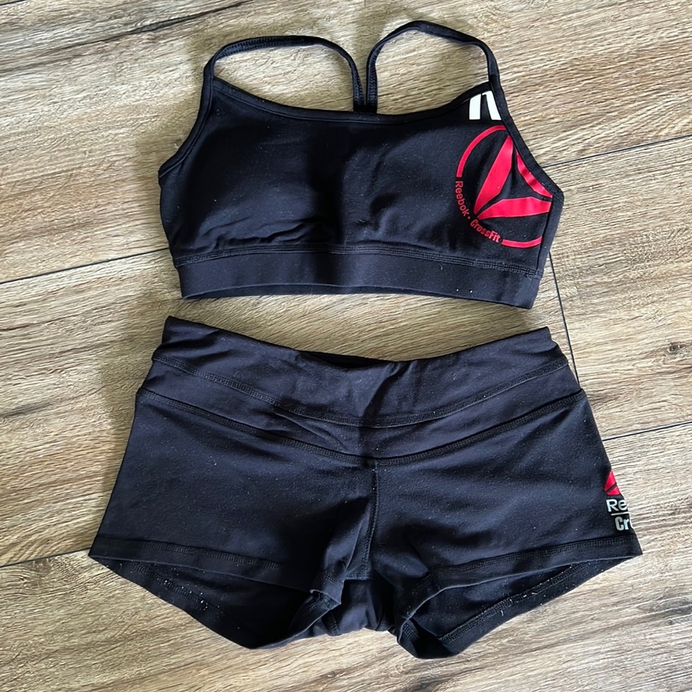 Reebok CrossFit shorts and sport bra matching set